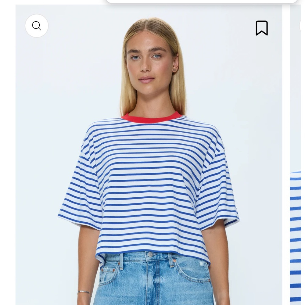 Pistola Mae Cropped Tee - Maritime Red - size Small
